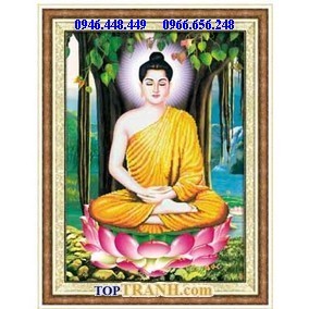 Tranh gắn đá phật tổ